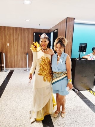 Estilista brasileira Rosy Cordeiro assina vestido da Rainha Diambi no Carnaval 2026
