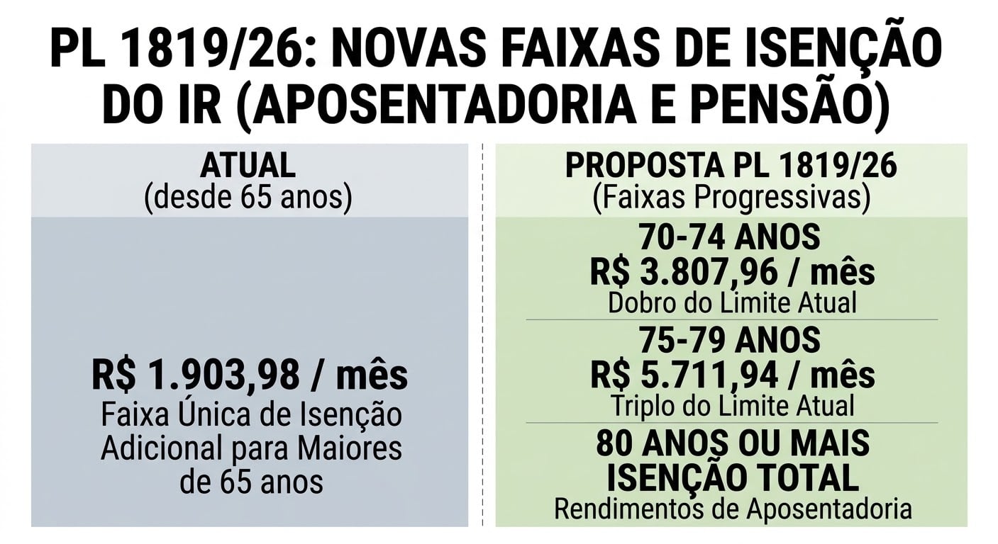 Projeto amplia isenção de Imposto de Renda para aposentados e pensionistas idosos