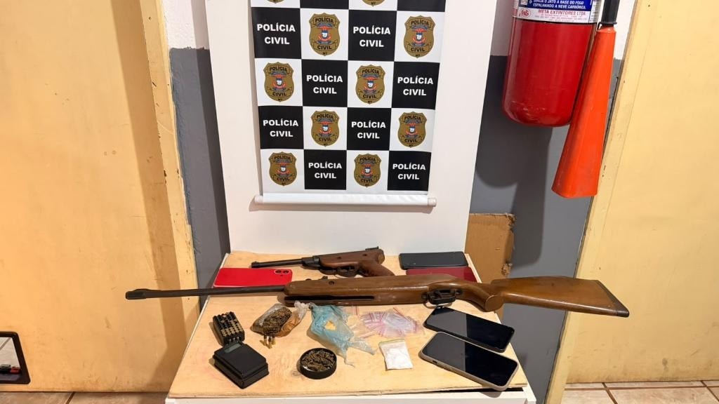 OPERAÇÃO ORIENTE Polícia Civil prende suspeito por tráfico de drogas e apreende armas em Canarana